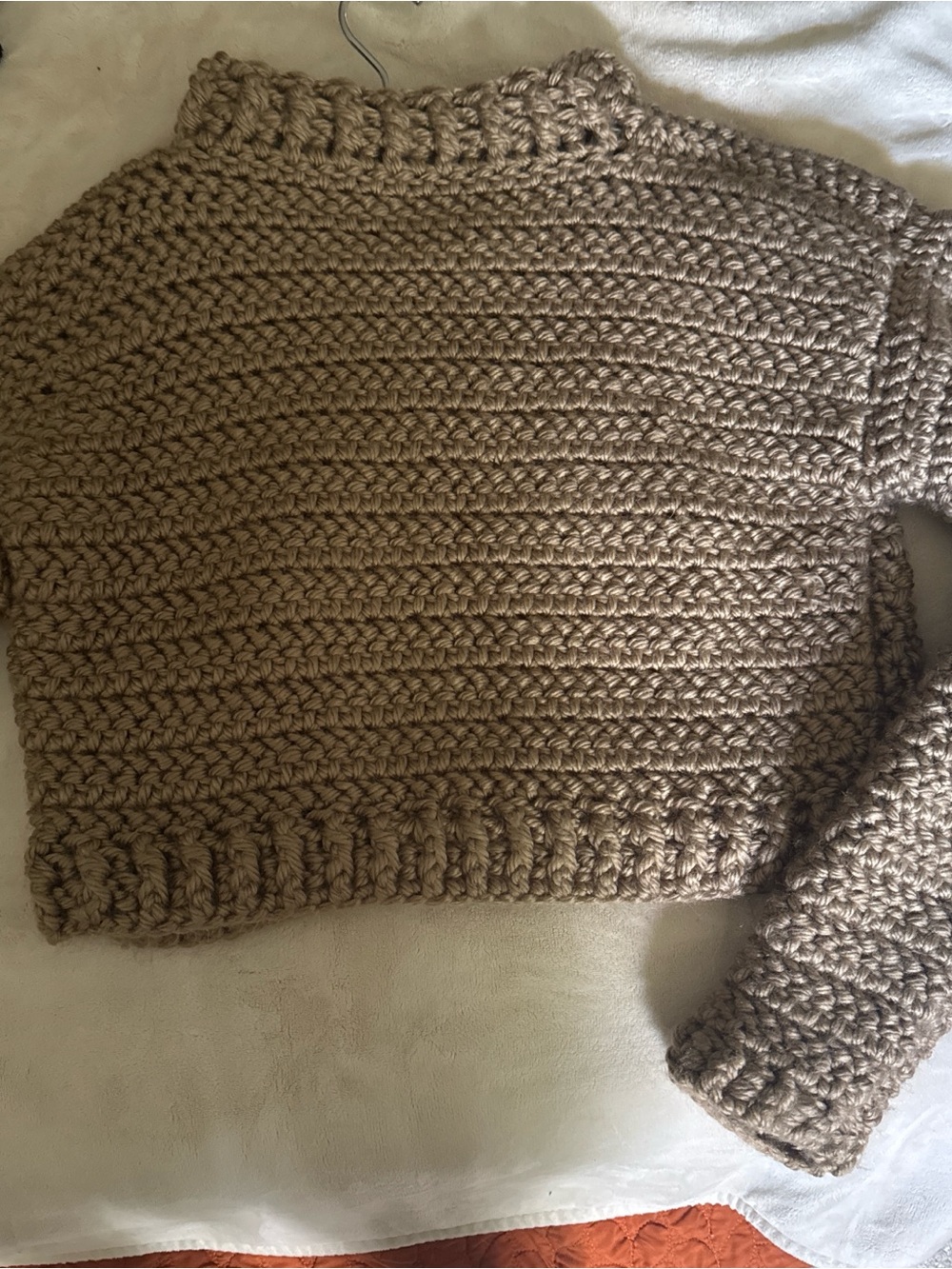 Cropped Turtleneck Sweater in Taupe